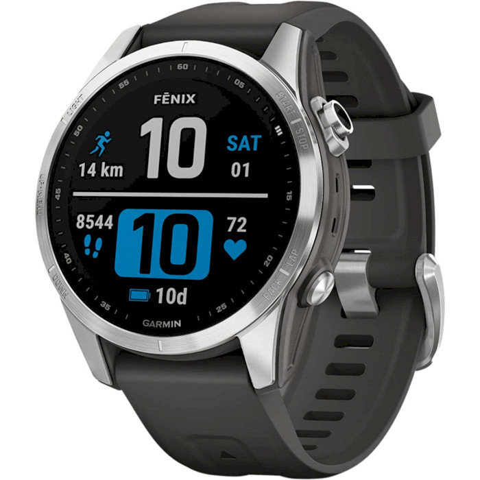 Garmin Fenix 7S Silver with Graphite Band (010-02539-00/01)