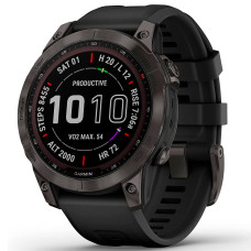 Garmin Fenix 7 Sapphire Solar Carbon Gray DLC Titanium with Black Band (010-02540-20/21)