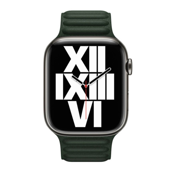 ремінець Apple Sequoia Green Leather Link M/L (ML803) для Watch 44/45mm