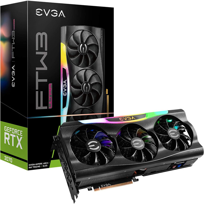 Відеокарта EVGA GeForce RTX 3070 FTW3 ULTRA GAMING LHR (08G-P5-3767-KL)
