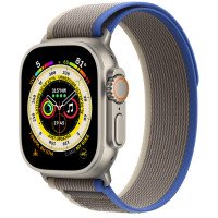 Apple Watch Ultra GPS + Cellular 49mm Titanium Case with Blue/Gray Trail Loop - S/M (MNHE3/MNHL3)