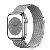 Apple Watch Series 8 GPS + Cellular 41mm Silver S. Steel Case w. Milanese Loop Silver (MNJ73/MNJ83)