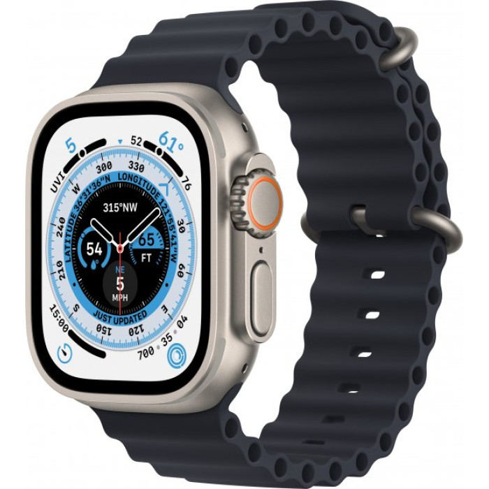 Apple Watch Ultra GPS + Cellular 49mm Titanium Case with Midnight Ocean Band (MQET3/MQFK3)