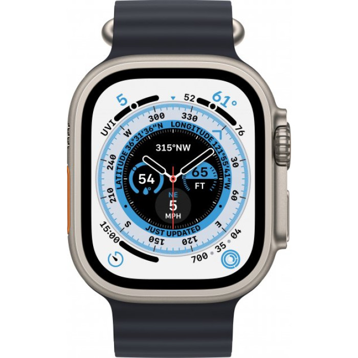 Apple Watch Ultra GPS + Cellular 49mm Titanium Case with Midnight Ocean Band (MQET3/MQFK3)