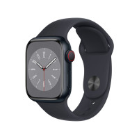 Apple Watch Series 8 GPS + Cellular 45mm Midnight Aluminum Case w. Midnight S. Band M/L (MNVL3)