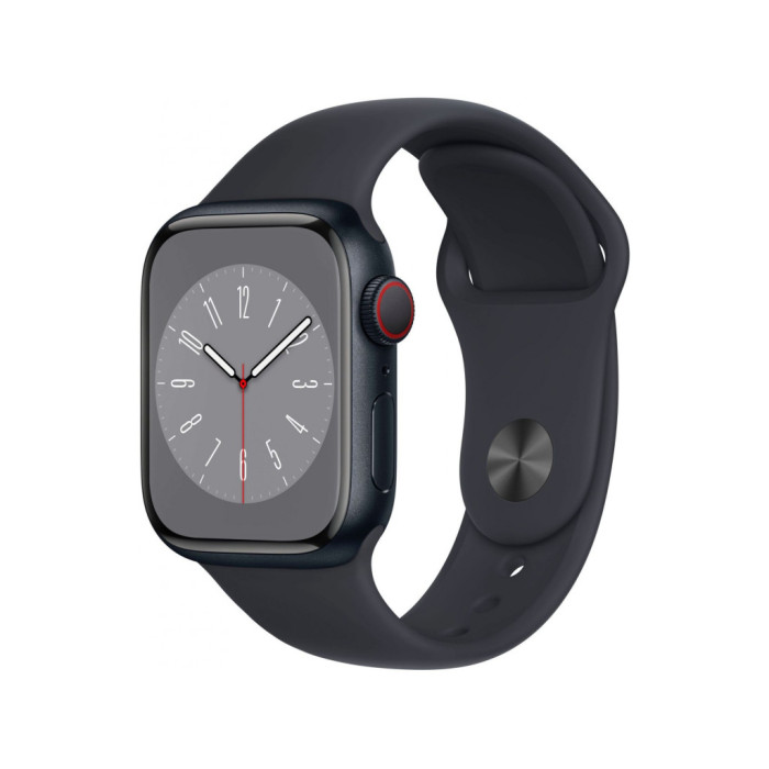 Apple Watch Series 8 GPS + Cellular 45mm Midnight Aluminum Case w. Midnight S. Band M/L (MNVL3)