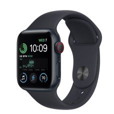 Apple Watch SE 2 GPS + Cellular 40mm Midnight Aluminum Case with Midnight Sport Band (MNPL3)