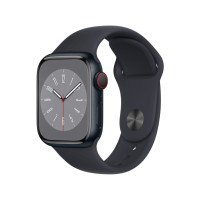 Apple Watch Series 8 GPS + Cellular 45mm Midnight Aluminum Case w. Midnight S. Band M/L (MNVL3)