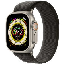 Apple Watch Ultra GPS + Cellular 49mm Titanium Case with Black/Gray Trail Loop - M/L (MQF53/MQFX3)