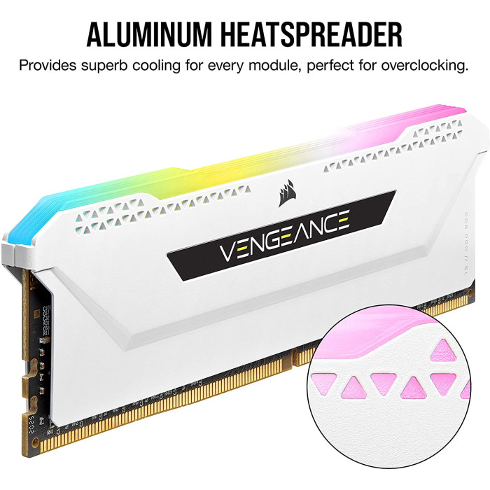 Corsair 32 GB (2x16GB) DDR4 3600 MHz Vengeance RGB Pro SL (CMH32GX4M2D3600C18W)