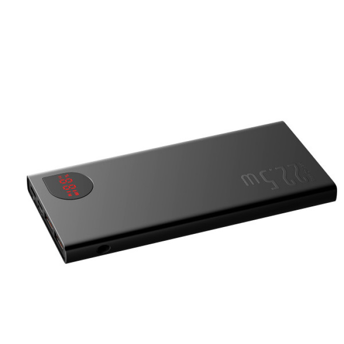 Зовнішній акумулятор (павербанк) Baseus Adaman Metal Digital Display PD3.0+QC3.0 22.5W 10000mAh Black (PPAD000001)