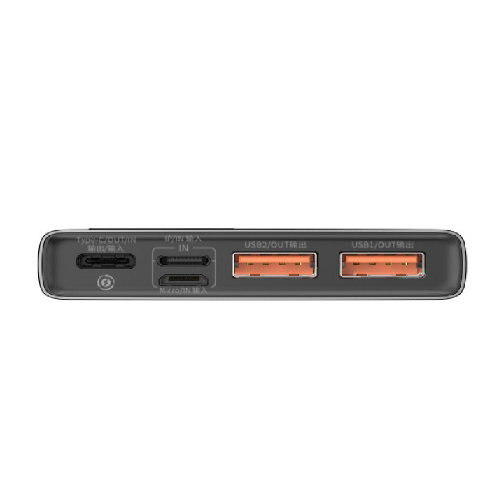 Зовнішній акумулятор (павербанк) Baseus Adaman Metal Digital Display PD3.0+QC3.0 22.5W 10000mAh Black (PPAD000001)