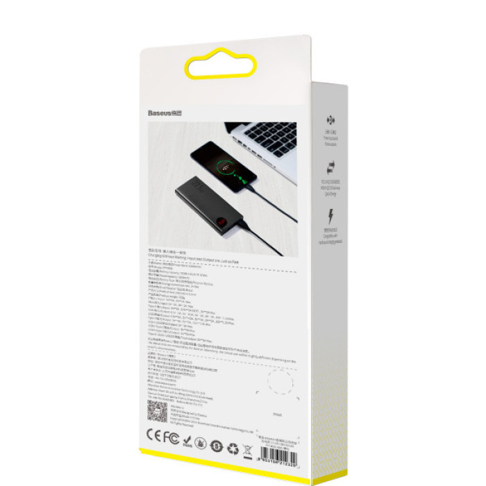 Зовнішній акумулятор (павербанк) Baseus Adaman Metal Digital Display PD3.0+QC3.0 22.5W 10000mAh Black (PPAD000001)