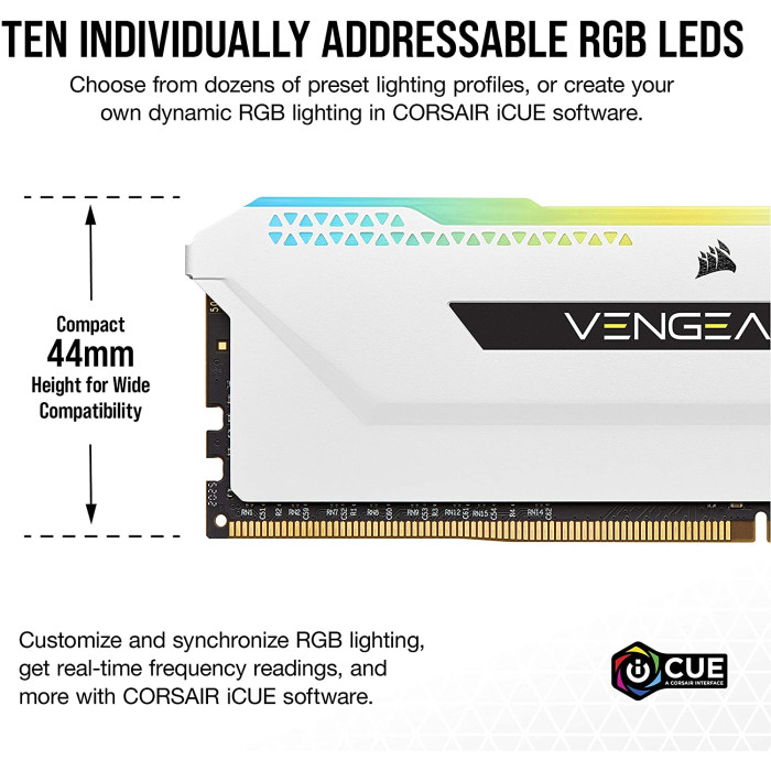 Corsair 32 GB (2x16GB) DDR4 3600 MHz Vengeance RGB Pro SL (CMH32GX4M2D3600C18W)