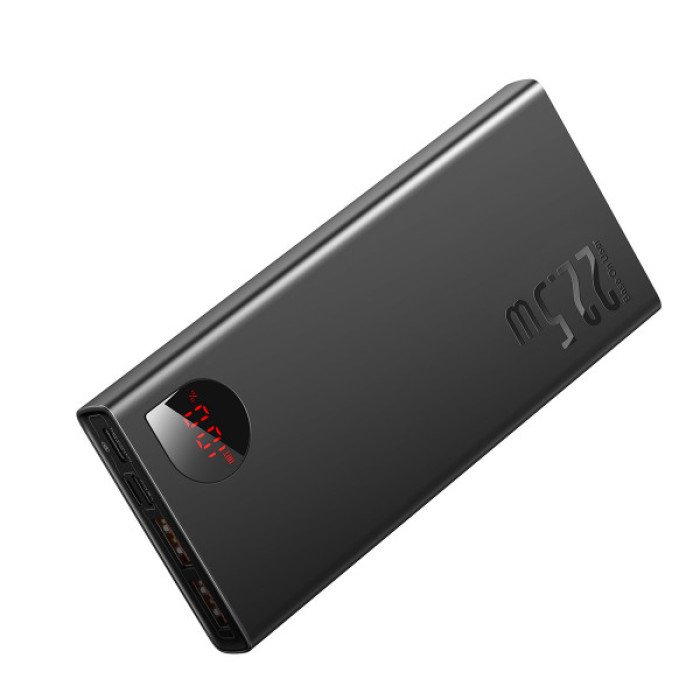 Зовнішній акумулятор (павербанк) Baseus Adaman Metal Digital Display PD3.0+QC3.0 22.5W 10000mAh Black (PPAD000001)