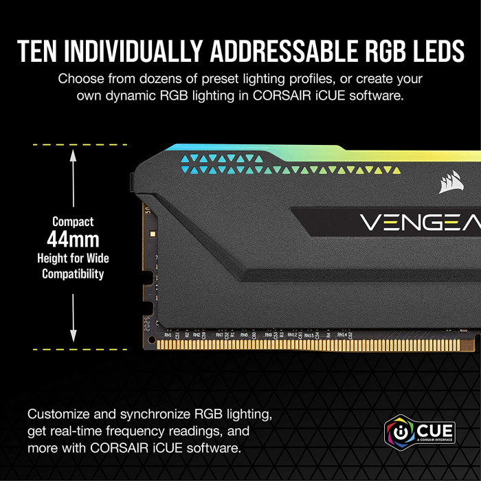 Corsair 32 GB (2x16GB) DDR4 3600 MHz Vengeance RGB Pro SL (CMH32GX4M2D3600C18)