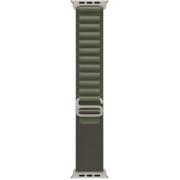 Apple Watch Ultra GPS + Cellular 49mm Titanium Case with Green Alpine Loop - Medium (MQEW3/MQFN3)