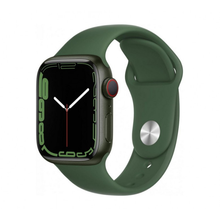 Apple Watch Series 7 GPS + Cellular 41mm Green Aluminum Case with Clover Sport Band (MKH93)