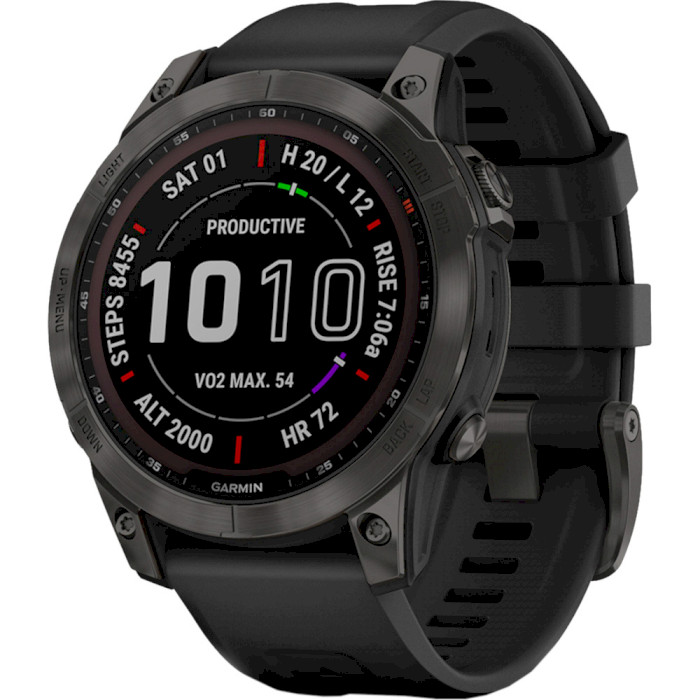 Garmin Fenix 7 Sapphire Solar Black DLC Titanium with Black Band (010-02540-34/35)