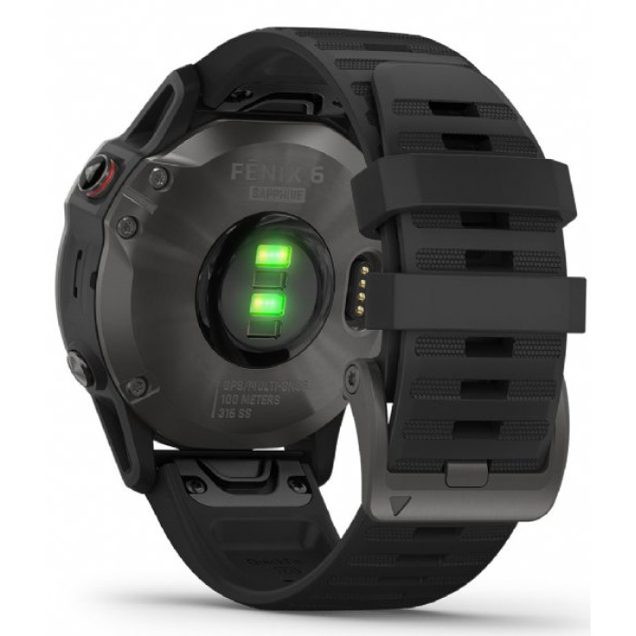 Garmin Fenix 6 Sapphire Сarbon Grey DLC with Black Band (010-02158-10/11)