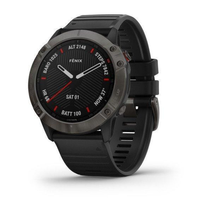 Garmin Fenix 6X Pro Sapphire Carbon Grey DLC with Black Band (010-02157-11/10)