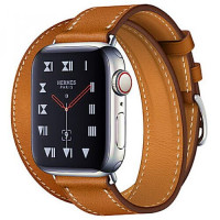 Apple WATCH Hermes Series 4 GPS + LTE 40mm Stainless Steel Case with Fauve Barenia Leather Double Tour (MU6P2)