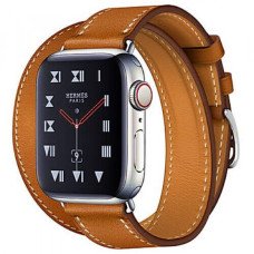 Apple WATCH Hermes Series 4 GPS + LTE 40mm Stainless Steel Case with Fauve Barenia Leather Double Tour (MU6P2)