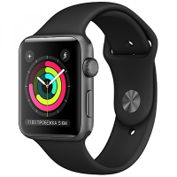 Apple WATCH Series 3 38mm Space Gray Aluminium Case with Black Sport Band (MTF02)