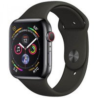 Apple WATCH Series 4 GPS + LTE 44mm Space Black Stainless Steel Case with Black Sport Band (MTV52)