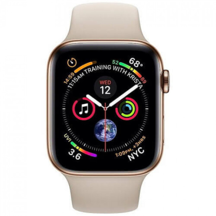 Apple WATCH Series 4 GPS + LTE 40mm Gold Stainless Steel Case with Stone Sport Band (MTUR2)