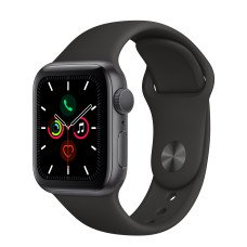 Apple WATCH Series 5 40mm Space Gray GPS Aluminium Case with Black Sport Band (MWV82) A, Б/У