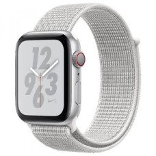 Apple WATCH Nike+ Series 4 GPS + LTE 44mm Silver Aluminum Case with Summit White Nike Sport Loop (MTXA2)