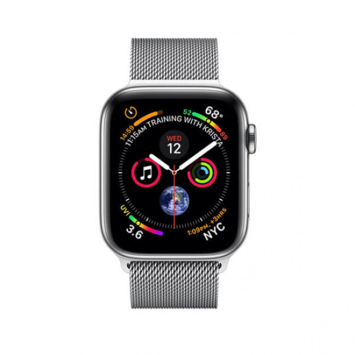 Apple WATCH Series 4 GPS + LTE 44mm Stainless Steel Case with Milanese Loop (MTV42)