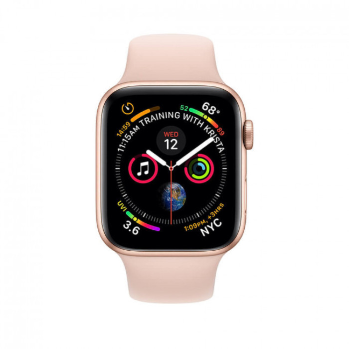 Apple WATCH Series 4 GPS + LTE 44mm Gold Aluminum Case with Pink Sand Sport Band (MTV02)