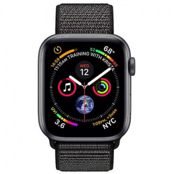 Apple WATCH Series 4 GPS + LTE 44mm Space Gray Aluminum Case with Black Sport Loop (MTUX2/MTVV2)