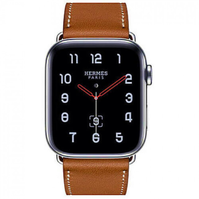Apple WATCH Hermes Series 4 GPS + LTE 40mm Stainless Steel Case with Fauve Barenia Leather Single Tour (MU6M2)