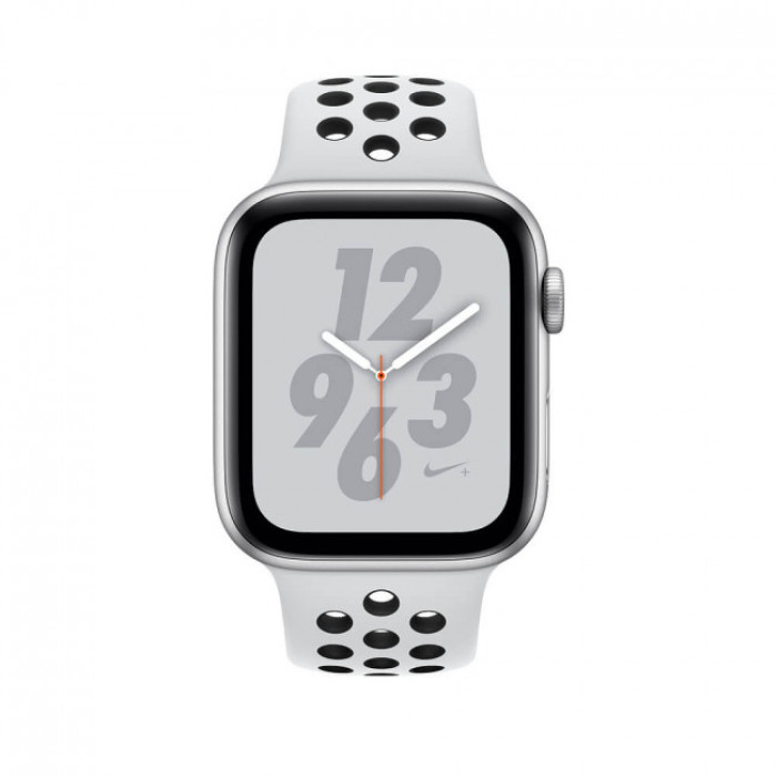 Apple WATCH Nike+ Series 4 GPS 44mm Silver Aluminum Case with Pure Platinum/Black Nike Sport Band (MU6K2)