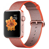 Apple WATCH Series 2 42mm Rose Gold Aluminium Case with Orange/Anthracite Woven Nylon Band (MNPM2)