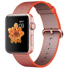 Apple WATCH Series 2 42mm Rose Gold Aluminium Case with Orange/Anthracite Woven Nylon Band (MNPM2)