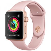 Apple WATCH Series 3 42mm Gold Aluminium Case with Pink Sand Sport Band (MQL22)