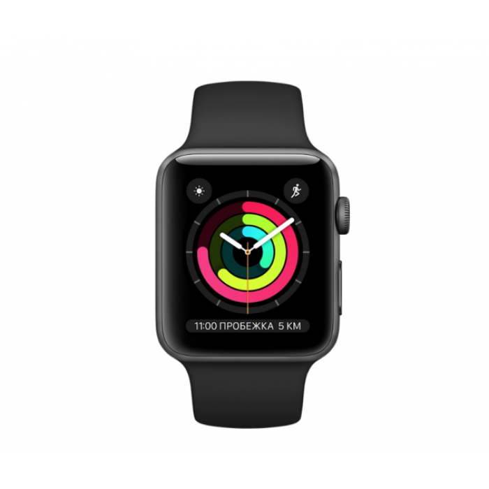 Apple WATCH Series 2 38mm Space Gray Aluminium Case with Black Sport Band (MP0D2)