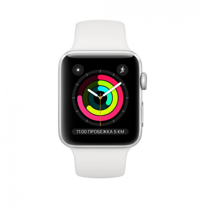 Apple WATCH Series 3 38mm Silver Aluminium Case with White Sport Band (MTEY2) Уценка