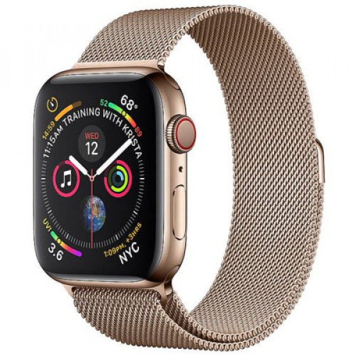 Apple WATCH Series 4 GPS + LTE 44mm Gold Stainless Steel Case with Gold Milanese Loop (MTV82)
