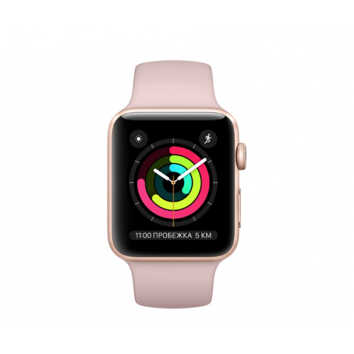 Apple WATCH Series 3 42mm Gold Aluminium Case with Pink Sand Sport Band (MQL22)