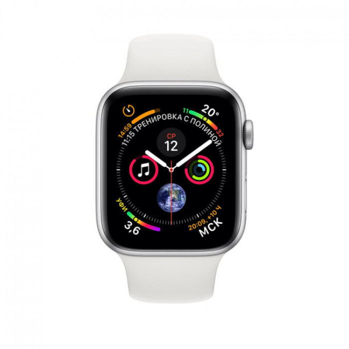 Apple WATCH Series 4 GPS 40mm Silver Aluminum Case with White Sport Band (MU642)