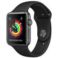 Apple WATCH Series 3 42mm Space Gray Aluminium Case with Black Sport Band (MTF32) Уценка