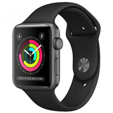 Apple WATCH Series 3 42mm Space Gray Aluminium Case with Black Sport Band (MTF32) Уценка