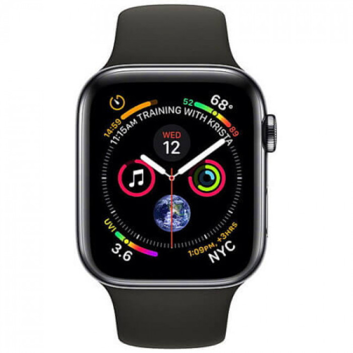 Apple WATCH Series 4 44mm Space Gray GPS + LTE Aluminium Case with Black Sport Band (MTUW2)