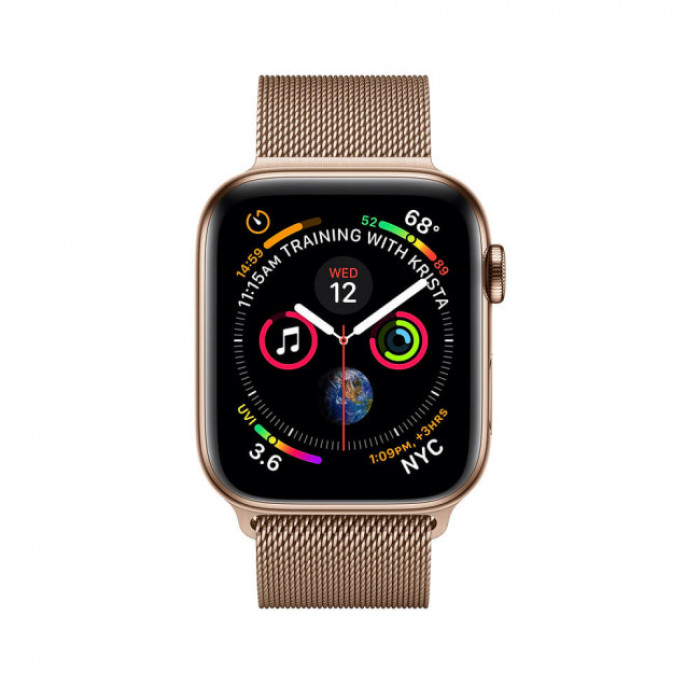 Apple WATCH Series 4 GPS + LTE 44mm Gold Stainless Steel Case with Gold Milanese Loop (MTV82)