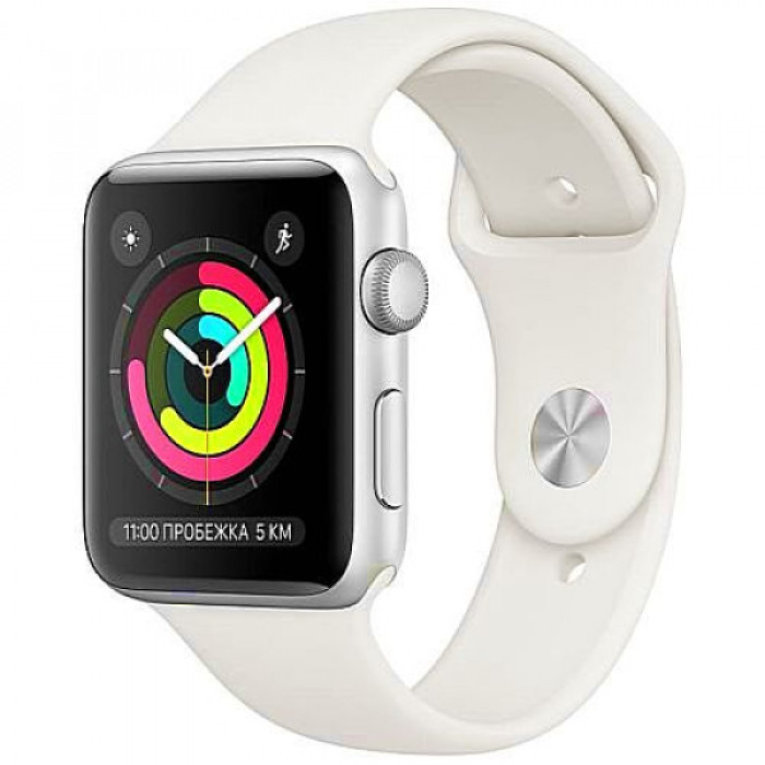 Apple WATCH Series 3 42mm Silver Aluminium Case with White Sport Band (MTF22) A, Б/У